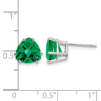 14k White Gold 8mm Trillion Mount St. Helens Stud Earrings