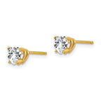 14k 5mm Heart Cubic Zirconia Post Earrings
