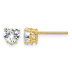 14k 5mm Heart Cubic Zirconia Post Earrings