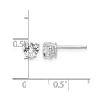 14k White Gold 5mm Heart Cubic Zirconia Post Earrings
