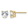 14k 6mm Heart Cubic Zirconia Post Earrings