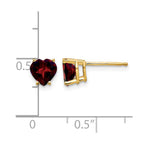 14k 6mm Heart Garnet Post Earrings