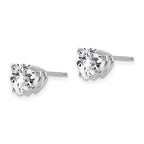 14k White Gold 7mm Heart Cubic Zirconia Stud Earrings