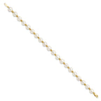 14k 6-7mm White Round Freshwater Cultured Pearl 7.25 inch Bracelet