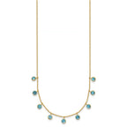 14k Blue Topaz Dangles 16 inch Necklace Plus 2 inch Extender