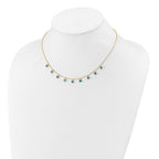14k Blue Topaz Dangles 16 inch Necklace Plus 2 inch Extender