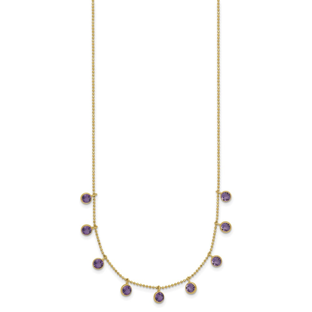 14K Amethyst/Citrine/Garnet/Peridot/Blue Topaz 16 inch Necklace Plus 2 inch Extender