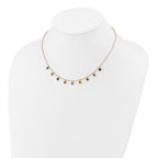 14K Amethyst/Citrine/Garnet/Peridot/Blue Topaz 16 inch Necklace Plus 2 inch Extender