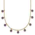 14K Amethyst/Citrine/Garnet/Peridot/Blue Topaz 16 inch Necklace Plus 2 inch Extender