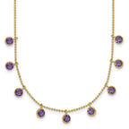14K Amethyst/Citrine/Garnet/Peridot/Blue Topaz 16 inch Necklace Plus 2 inch Extender