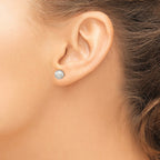 14k 6-7mm Grey Round Akoya Saltwater Cultured Pearl Post Earrings