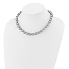 14k White Gold 8-9mm Grey Rice Freshwater Cultured Pearl Necklace