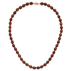 14k 7-8mm Brown Rice Freshwater Cultured Pearl Necklace