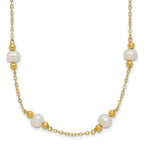14k 5-6mm White Near-Round Freshwater Cultured Pearl Beaded 12-Station 18 inch Necklace