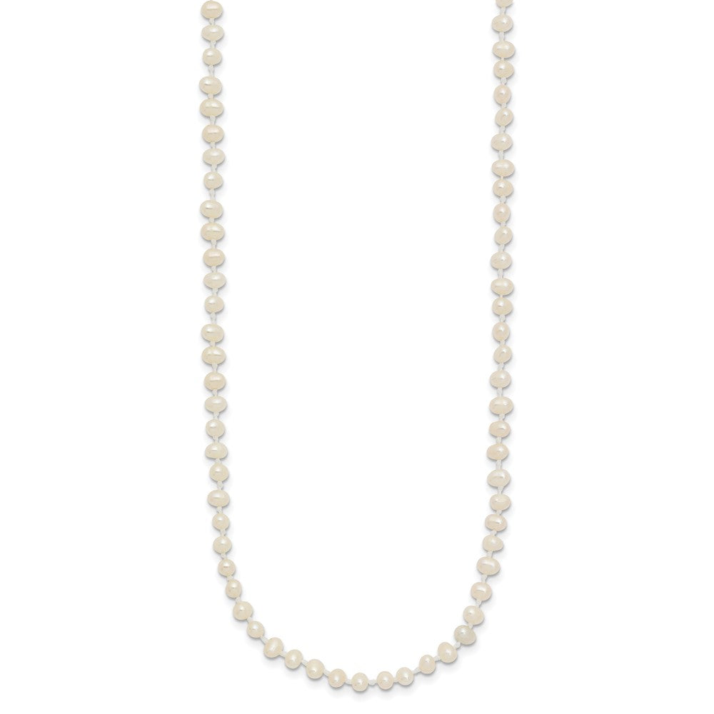 14k Children's 3-4mm White Semi-Round Freshwater Cultured Pearl Necklace