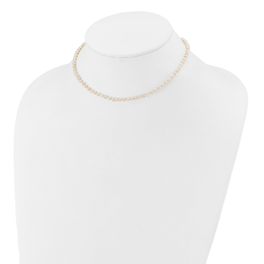 14k Children's 3-4mm White Semi-Round Freshwater Cultured Pearl Necklace