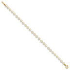 14k 3-4mm White Semi-Round Freshwater Cultured Pearl 4 inch Bracelet