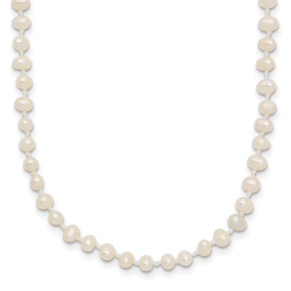 14k Children's 3-4mm White Semi-Round Freshwater Cultured Pearl Necklace