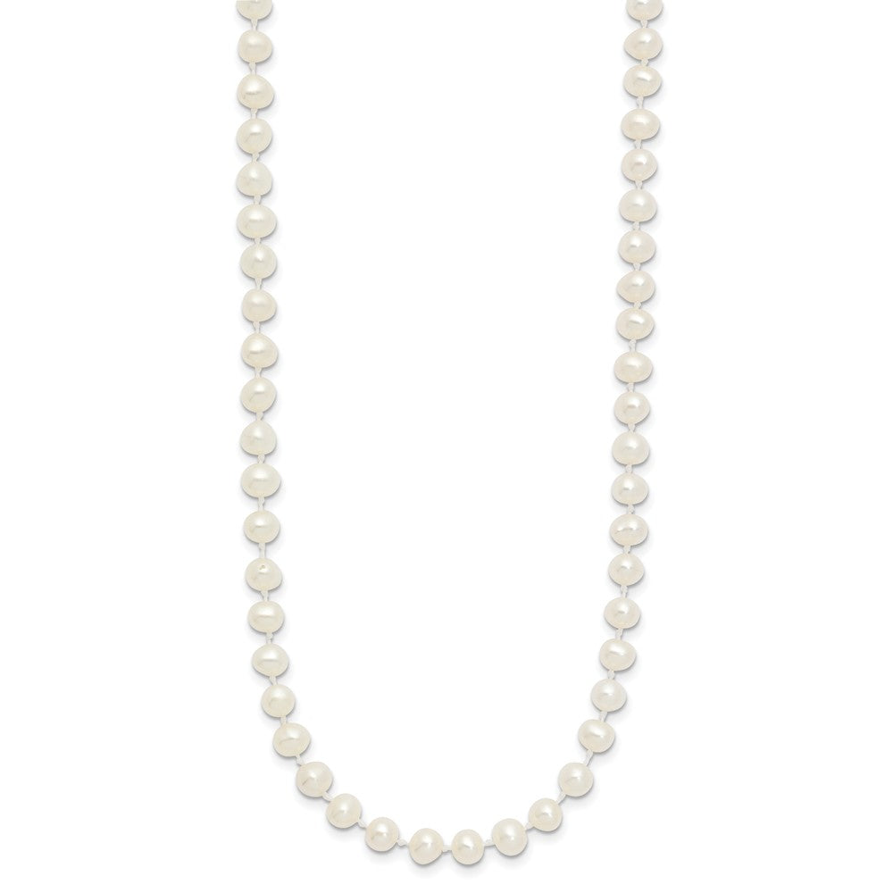 14k 4-5mm White Semi-Round Freshwater Cultured Pearl Necklace