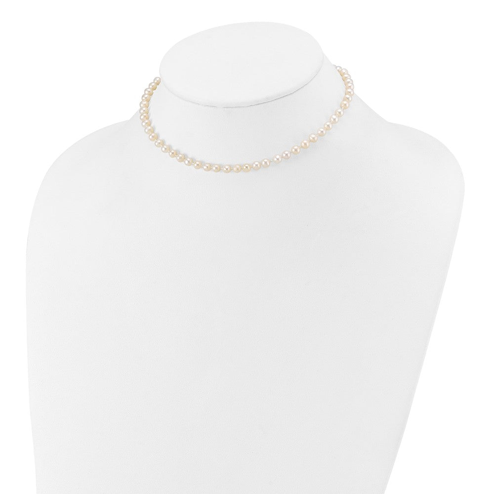14k 4-5mm White Semi-Round Freshwater Cultured Pearl Necklace