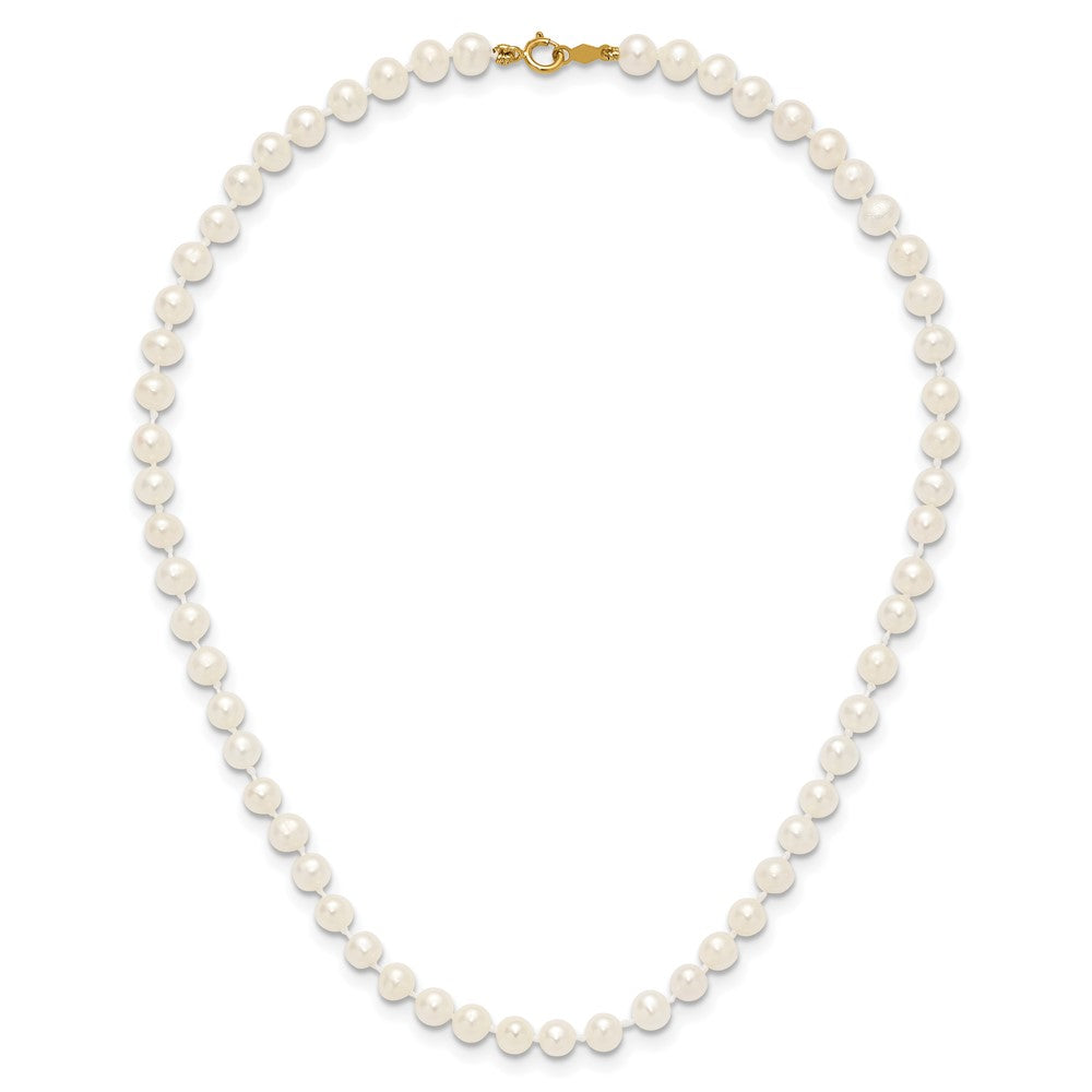 14k 4-5mm White Semi-Round Freshwater Cultured Pearl Necklace