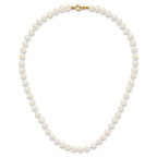 14k 4-5mm White Semi-Round Freshwater Cultured Pearl Necklace