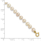 14k 4-5mm White Semi-Round Freshwater Cultured Pearl 4 inch Bracelet