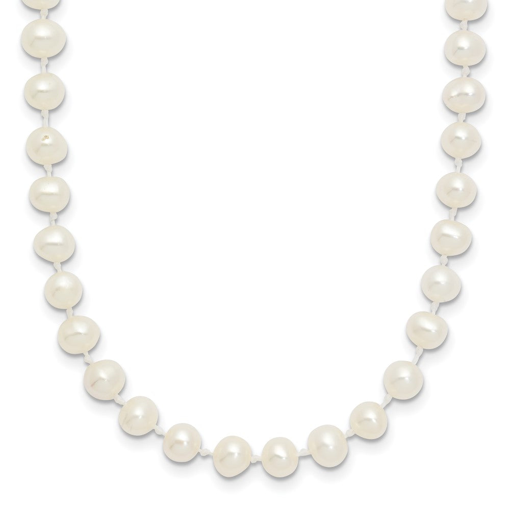14k 4-5mm White Semi-Round Freshwater Cultured Pearl Necklace