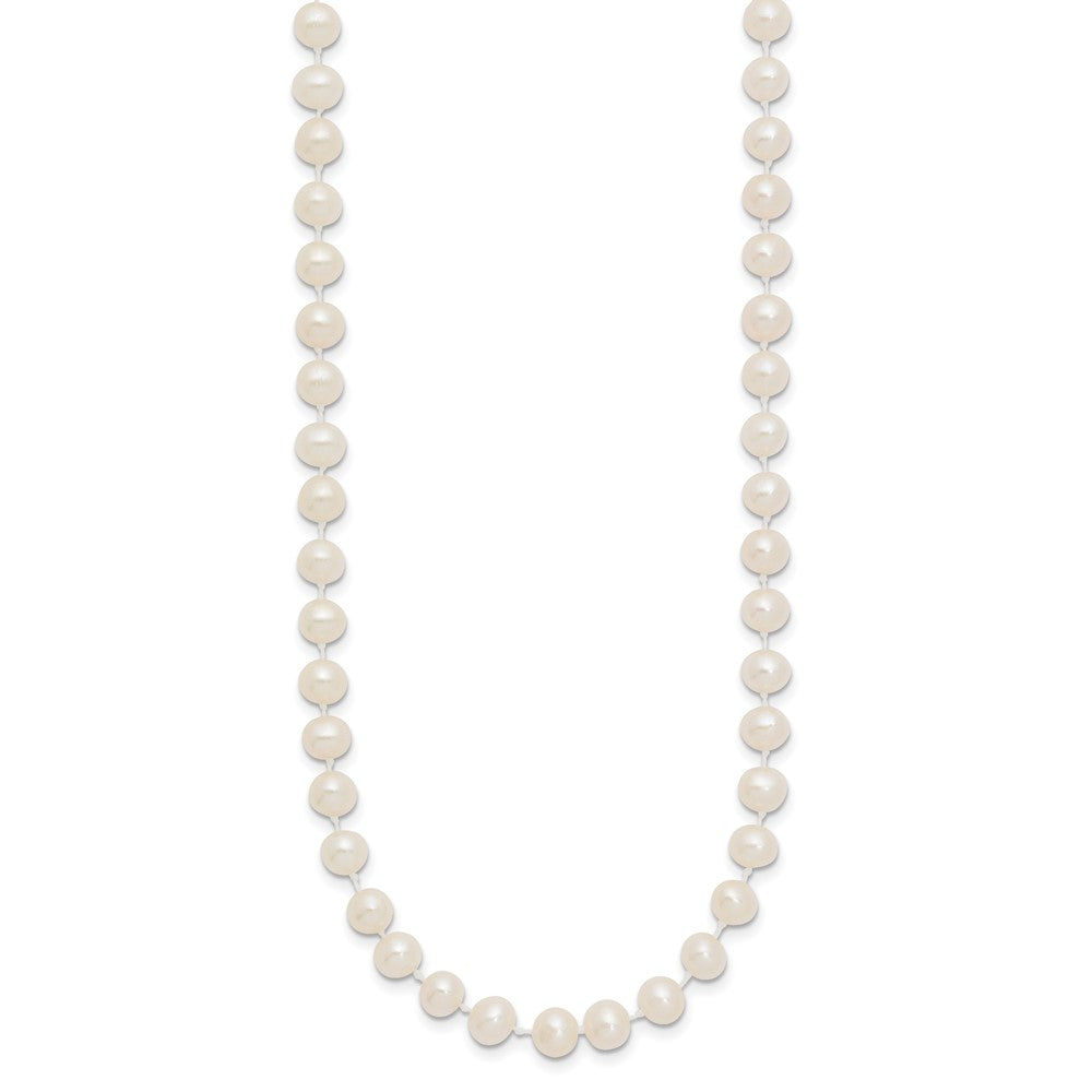 14k 5-6mm White Semi-Round Freshwater Cultured Pearl Necklace