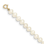 14k 5-6mm White Semi-Round Freshwater Cultured Pearl Necklace