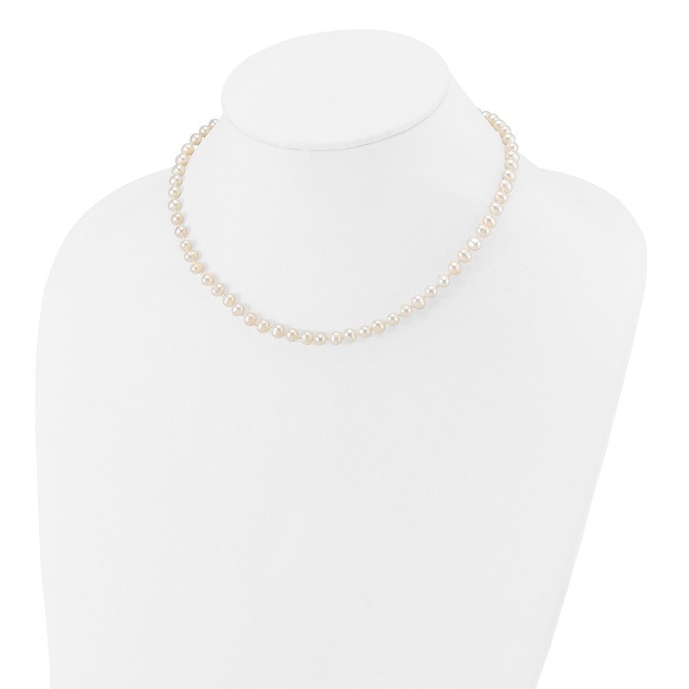 14k 5-6mm White Semi-Round Freshwater Cultured Pearl Necklace