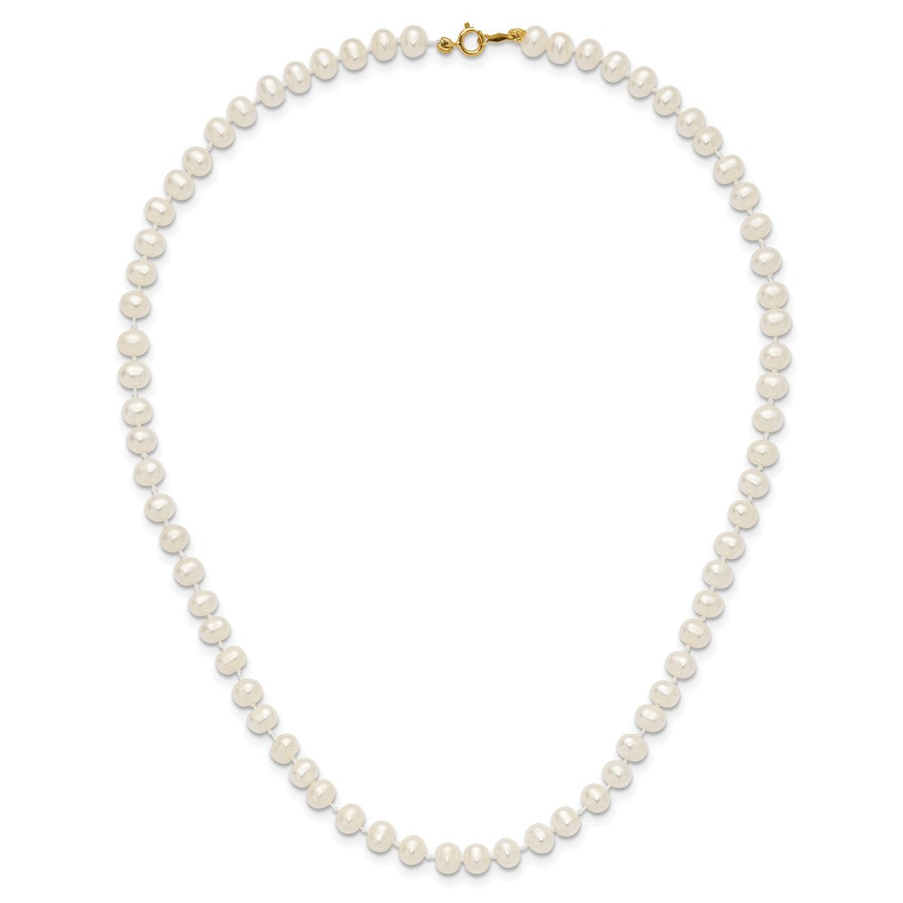 14k 5-6mm White Semi-Round Freshwater Cultured Pearl Necklace
