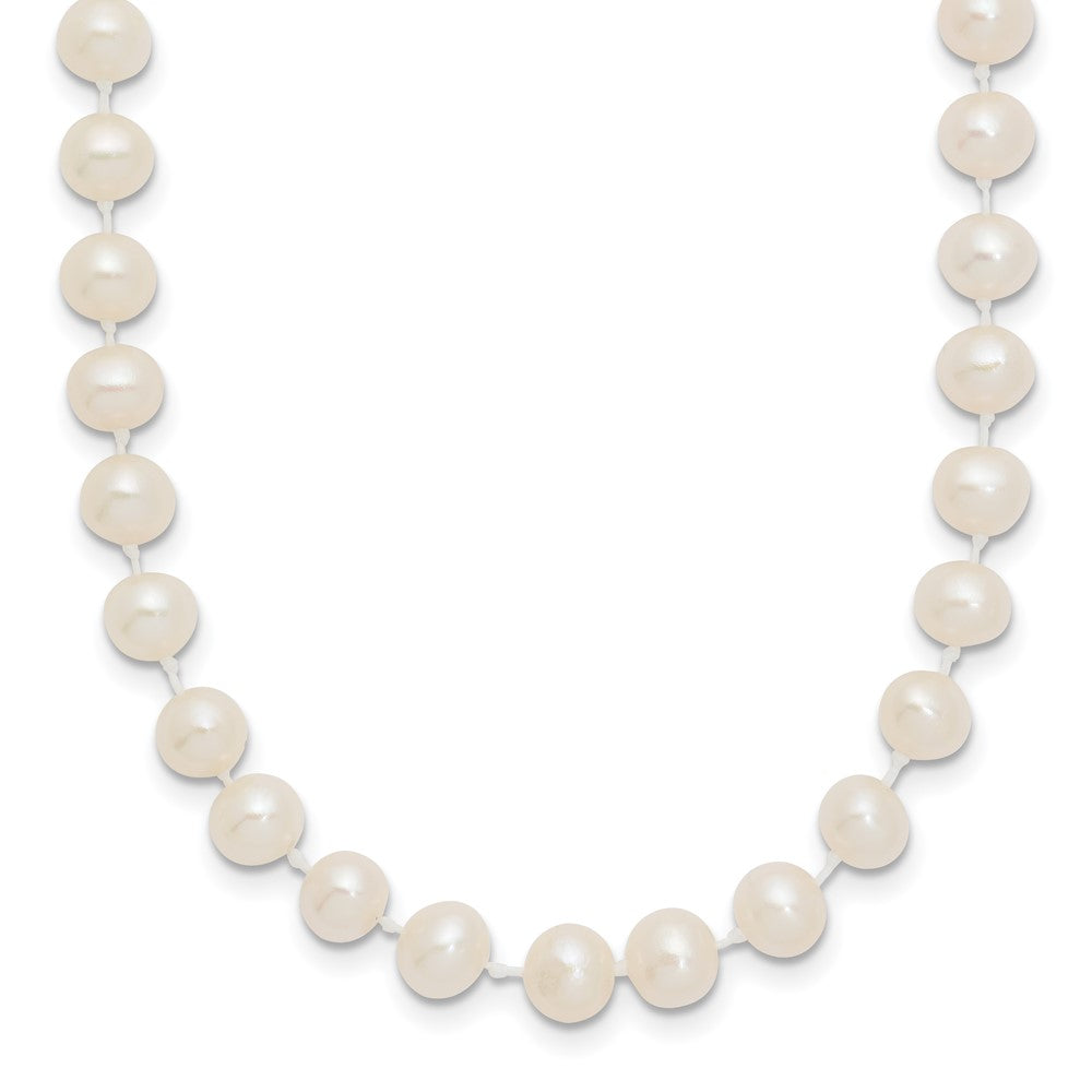 14k 5-6mm White Semi-Round Freshwater Cultured Pearl Necklace