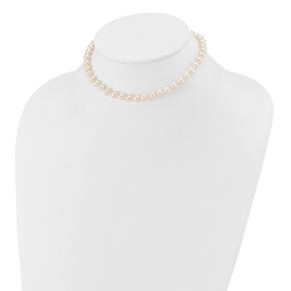 14k 6-7mm White Semi-Round Freshwater Cultured Pearl Necklace