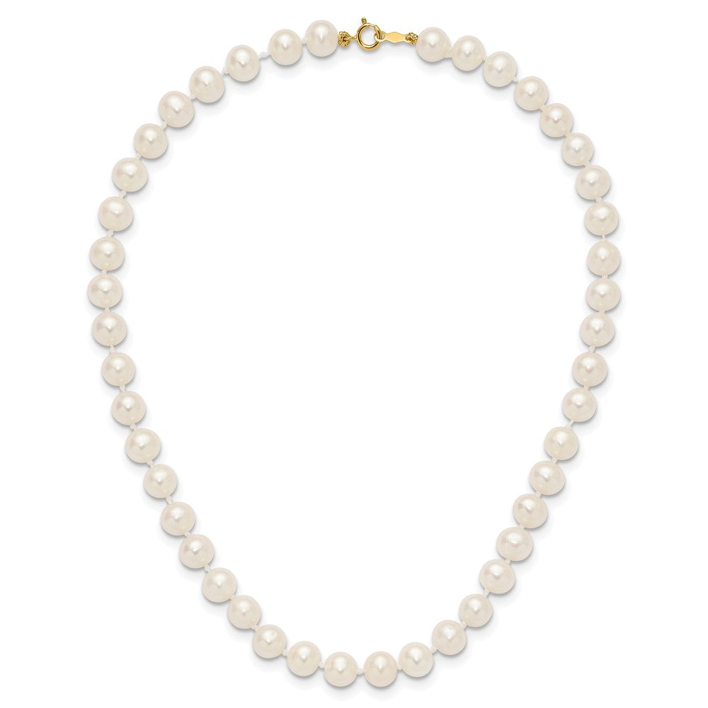 14k 6-7mm White Semi-Round Freshwater Cultured Pearl Necklace