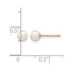 14k 4-5mm White Round Akoya Saltwater Cultured Pearl Stud Post Earrings