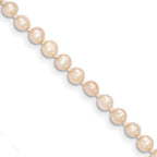 14k 3-4mm Pink Near Round Freshwater Cultured Pearl Bracelet