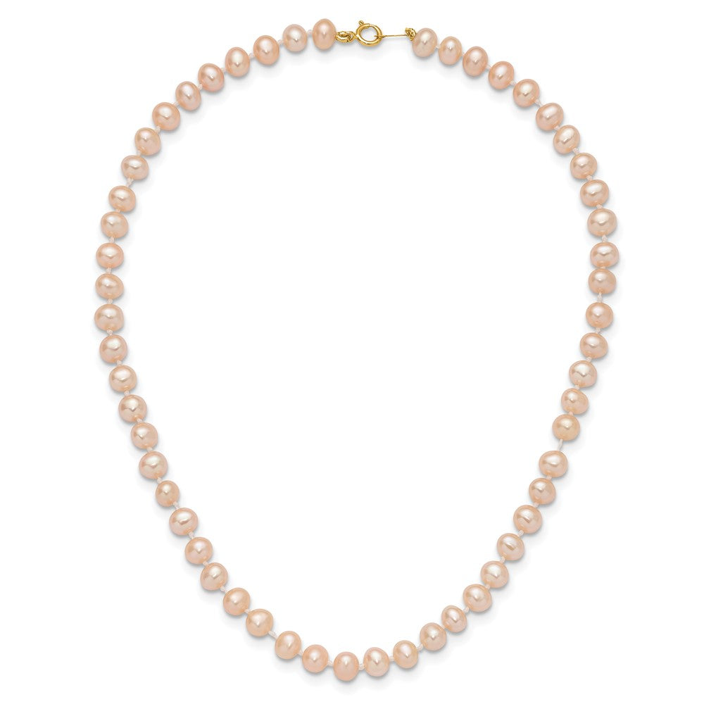 14k 4-5mm Pink Near Round Freshwater Cultured Pearl Bracelet