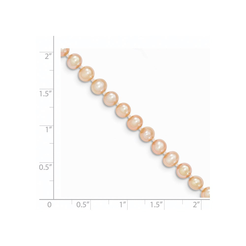 14k 4-5mm Pink Near Round Freshwater Cultured Pearl Bracelet