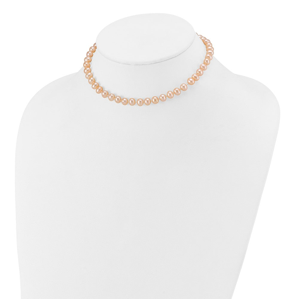 14k 5-6mm Pink Near Round Freshwater Cultured Pearl Bracelet