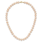 14k 5-6mm Pink Near Round Freshwater Cultured Pearl Bracelet