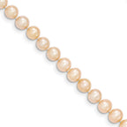 14k 5-6mm Pink Near Round Freshwater Cultured Pearl Bracelet