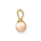 14k 4-5mm Round Pink Freshwater Cultured Pearl Pendant