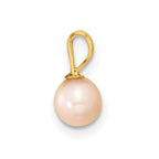 14k 5-6mm Round Pink Freshwater Cultured Pearl Pendant