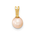 14k 5-6mm Round Pink Freshwater Cultured Pearl Pendant