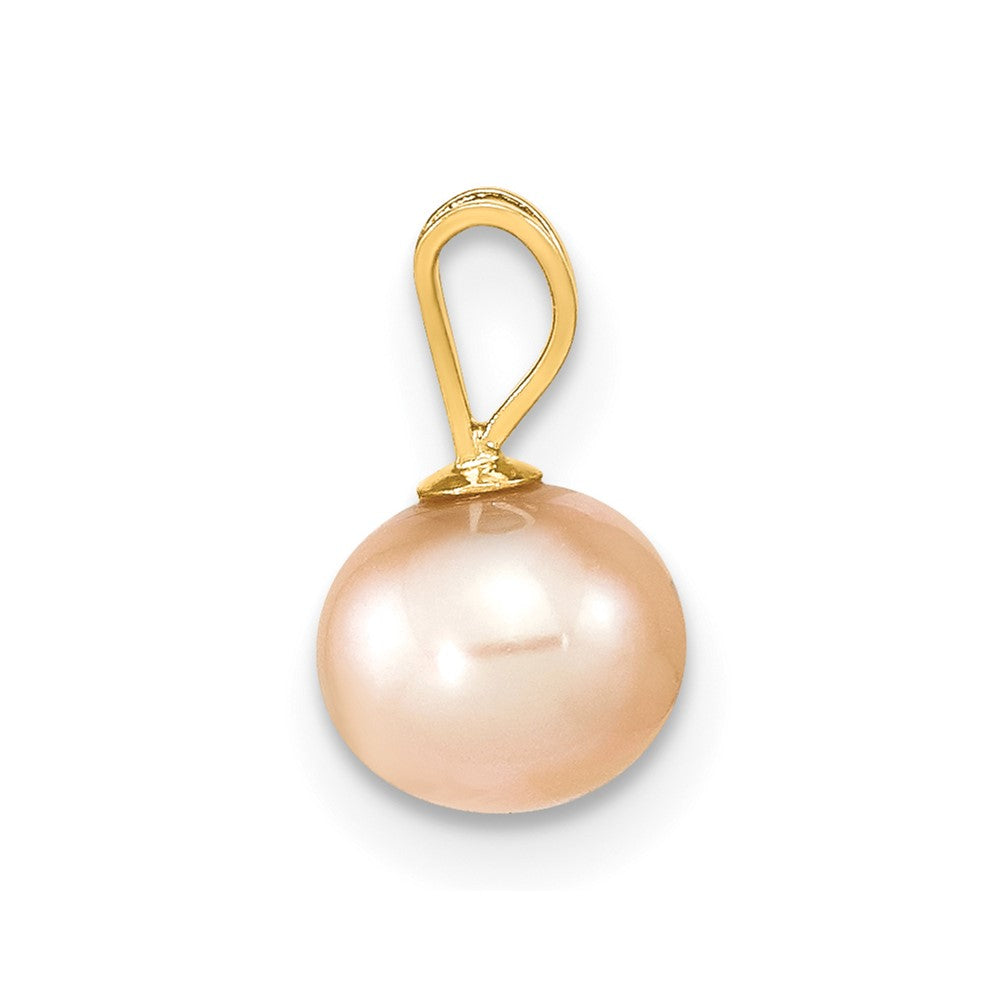 14k 6-7mm Round Pink Freshwater Cultured Pearl Pendant