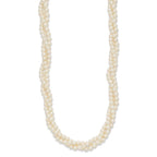 14k 6-7mm White Near-Round Freshwater Cultured Pearl 3-Strand 21 inch Necklace
