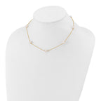 14k 7-8mm White Near-Round Freshwater Cultured Pearl 7-Station Necklace