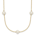 14k 7-8mm White Near-Round Freshwater Cultured Pearl 7-Station Necklace