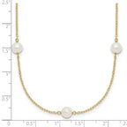 14k 5-6mm White Near-Round Freshwater Cultured Pearl 7-Station Necklace